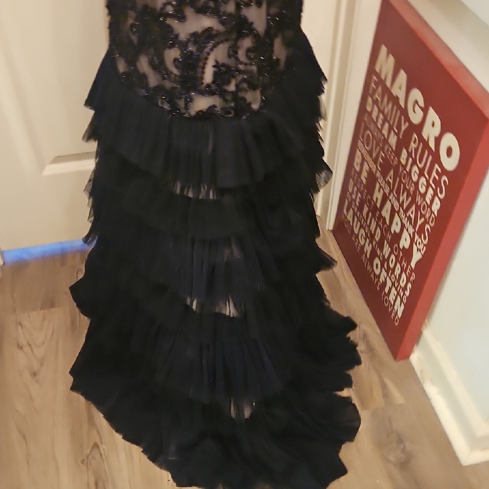 Camille La Vie Satin Gown in Champagne - Picture 9 of 12